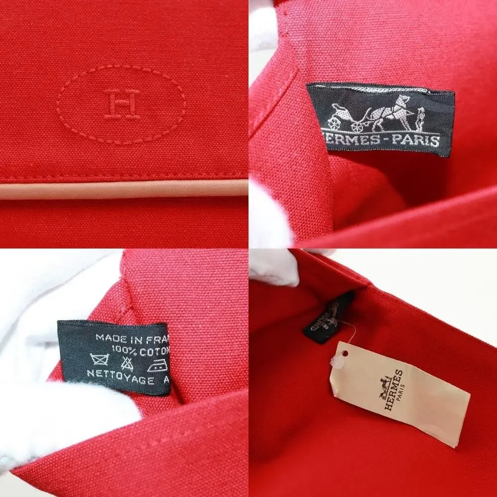 Hermes Canvas Pouch Red